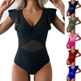 thumbnail image 2 of FLMEI Women's V-Neck Swimsuits One Piece Bathing Suit Womens Strappy Halter High Waisted Swimsuit Bikini Set S-XL, 2 of 7