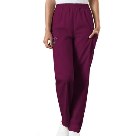 

Cherokee Workwear Women s Scrubs Pant Natural Rise Tapered Pull-On Cargo 4200