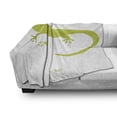 thumbnail image 2 of Reptile Soft Flannel Fleece Throw Blanket, Australian Lizard Illustration Smiling Kids Mascot Safari, Cozy Plush for Indoor and Outdoor Use, 50" x 70", Pistachio Green White, by Ambesonne, 2 of 5