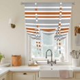 thumbnail image 2 of Tie Up Curtains for Windows Orange Stripes Valance Adjustable Balloon Curtain Contrast Gray Lines Striped Tie Up Shades for Kitchen Living Room Bedroom Privacy Curtain Drape 34x45 Inch, 2 of 9
