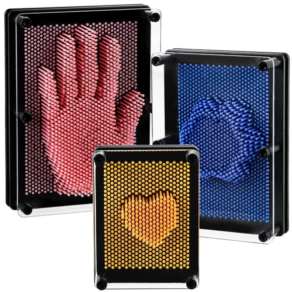 Juguete sensorial 3D Pin Art Board Dicunoy para niños, paquete de 3 unidades
