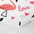 thumbnail image 5 of Erosebridal Vintage Flamingo Animals Twin Quilt Set,Cute Wildlife Twin Coverlet Set,White Pink,2 Pieces,1 Bedspread and 1 Pillowcase, 5 of 7