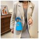 thumbnail image 2 of Bolso bandolera acolchado y monedero para mujer Bolsos de hombro de cuero suave con cordón Bolsos ligeros, azul Feliz Sencillez, 2 of 5