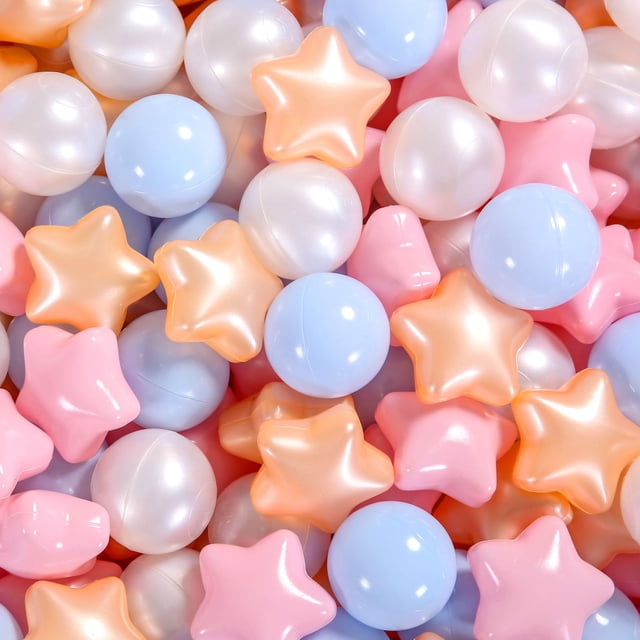 Bolas Heopeis para piscinas, 100 unidades, redondas y en forma de estrella, sin BPA