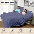 thumbnail image 6 of SGI Bedding 28" King Split Top Flex Head sheet 100% Egyptian Cotton Sheet Set - 600 Thread Count Flex Top Sheet for Adjustable Bed 4 Piece Sheet Set 15" Deep for Sleep Number bed - Mediterranean Blue&nbsp;, 6 of 7