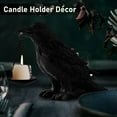 thumbnail image 3 of Gothic Crow Lamp with Tealight Candle Holder - Resin Raven Decor Statue for Goth Home Decor, Unique Black Gift for Bedroom, Altar & Witchy Spaces, 3 of 6