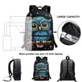 thumbnail image 6 of KUIFORTI Cartoon Owl Girls Backpack 10-12 Years Old Middle School Backpack For Boys Heavy Duty Large Kids School Bag with Front Pockets Zipper Bookbag 17 Inch, 6 of 6