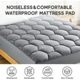 thumbnail image 3 of Sonive Mattress Pad Waterproof Ultra Fluffy Soft Breathable Noiseless Quilted Fitted Mattress Protector Premuim Alternative Filling Topper Deep Pocket up to 21" (Grey, Queen), 3 of 7