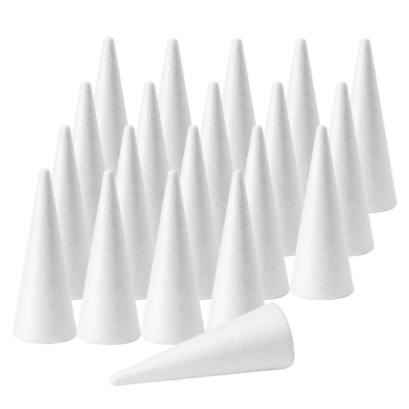 Conos de espuma Craft FF Chuanhe, 20 unidades, 5,6 x 11 cm, color blanco