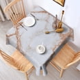 thumbnail image 2 of White Rose Gold Marble Pattern Square Tablecloth,Waterproof Square Table Cover,Wipeable Spillproof Washable Table Cover for Home Kitchen Party Decor 42"X42"(107x107cm), 2 of 6