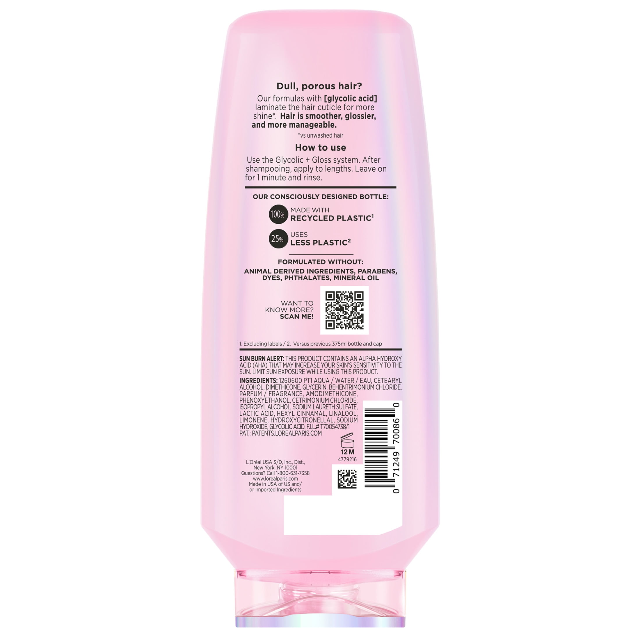 L'Oreal Paris Glycolic Gloss Shine Enhancing Conditioner, 13.5 fl oz