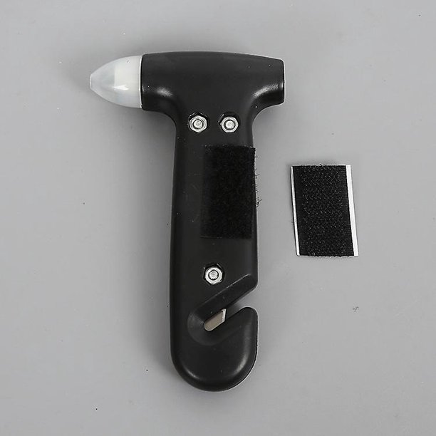 Martillo de seguridad lindo, herramienta multifuncional de escape de coche con cortador de cinturón de seguridad y interruptor de ventana, martillo de escape de emergencia negro 5 piezas