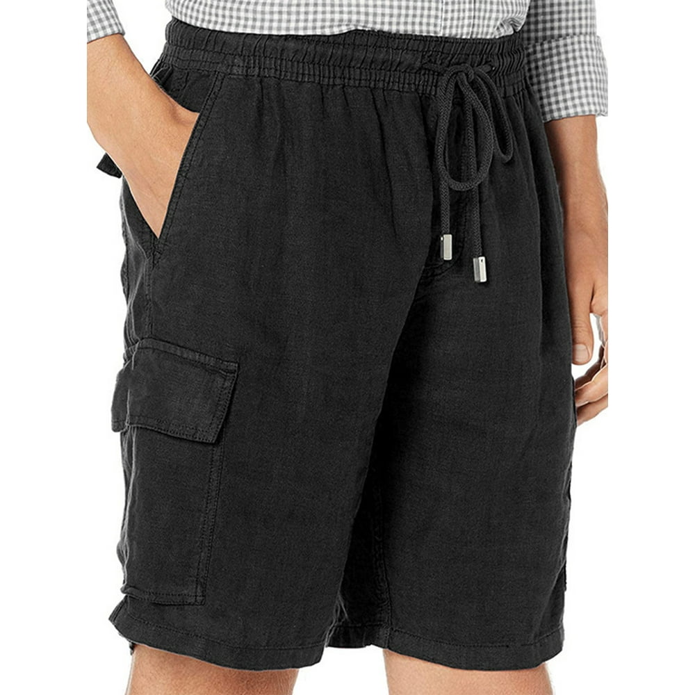 CVLIFE - CVLIFE Mens Casual Elastic Waist Cargo Shorts Workout Jogger Linen Sweat Short Pocket