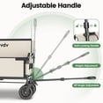 thumbnail image 6 of GVDV Heavy Duty Folding Wagon with Bench Seat – 550lbs/220L Large Collapsible Cart for Beach, Camping, Shopping, Tailgating, Sports & Groceries, Beige, 6 of 8
