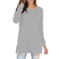 thumbnail image 2 of Women's Long Sleeve T-Shirt Grey Long Sleeve T-Shirt For Women Casual Everyday Top Women Blending Shirts, 2 of 4