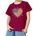 thumbnail image 2 of EnJoCho Kids Short Sleeve T-Shirt 4th of July Patriotic Tees American Flag Tops for Teen Toddler Girls Boys Cute Crewneck Tops, 2 of 5