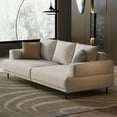 thumbnail image 4 of gaoyangjiaju Cream Fabric Sectional Sofa – Contemporary Upholstered Couch with Metal Legs for Living Room (82.67inch-3Seats), 4 of 6