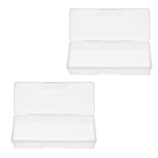 Caja de almacenamiento rectangular multifuncional vacía - Caja de almacenamiento de joyas para uñas Caja de herramientas de manicura pulida
