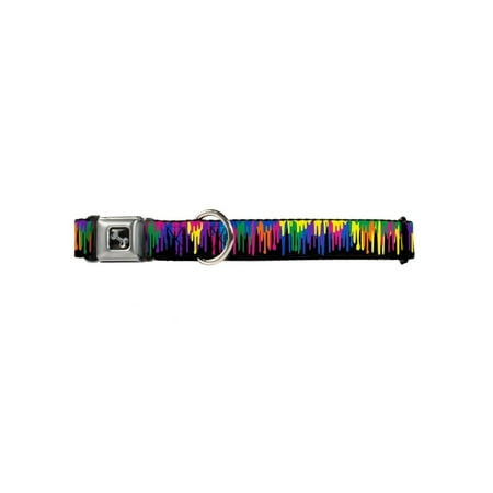 - Bright Coloful Rainbow Paint Splatter Dripping Fun Animal Seatbelt Pet Collar