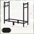 thumbnail image 2 of Étagère Extérieure Robuste pour Bois de Chauffage, Porte-Bûches en Acier Durable avec Housse Imperméable, Organisateur de Rangement en Bois Résistant aux Intempéries pour Patio, Pelouse, Jardin, 2,7 4 6 Ou 8 Pi, 2 of 8