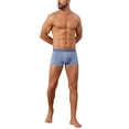thumbnail image 2 of INSPIRE CHIC Men's Striped Stretch Waistband Comfortable Mid-Waisted Boxer Underwear 36 Blue, 2 of 5