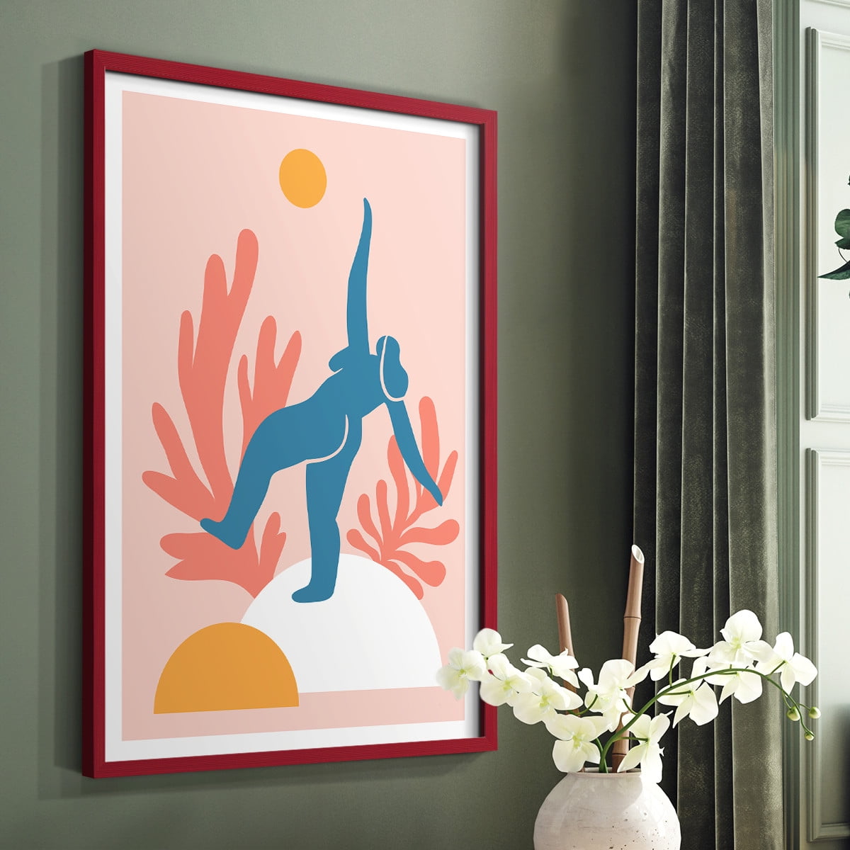 Matisse CCCXVIII in Red Solid Wood 11 x 14 Framed Print