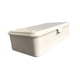 thumbnail image 3 of Caja de almacenamiento de hierro vacía con tapa, organizador de notas para manualidades. Blanco, 3 of 9