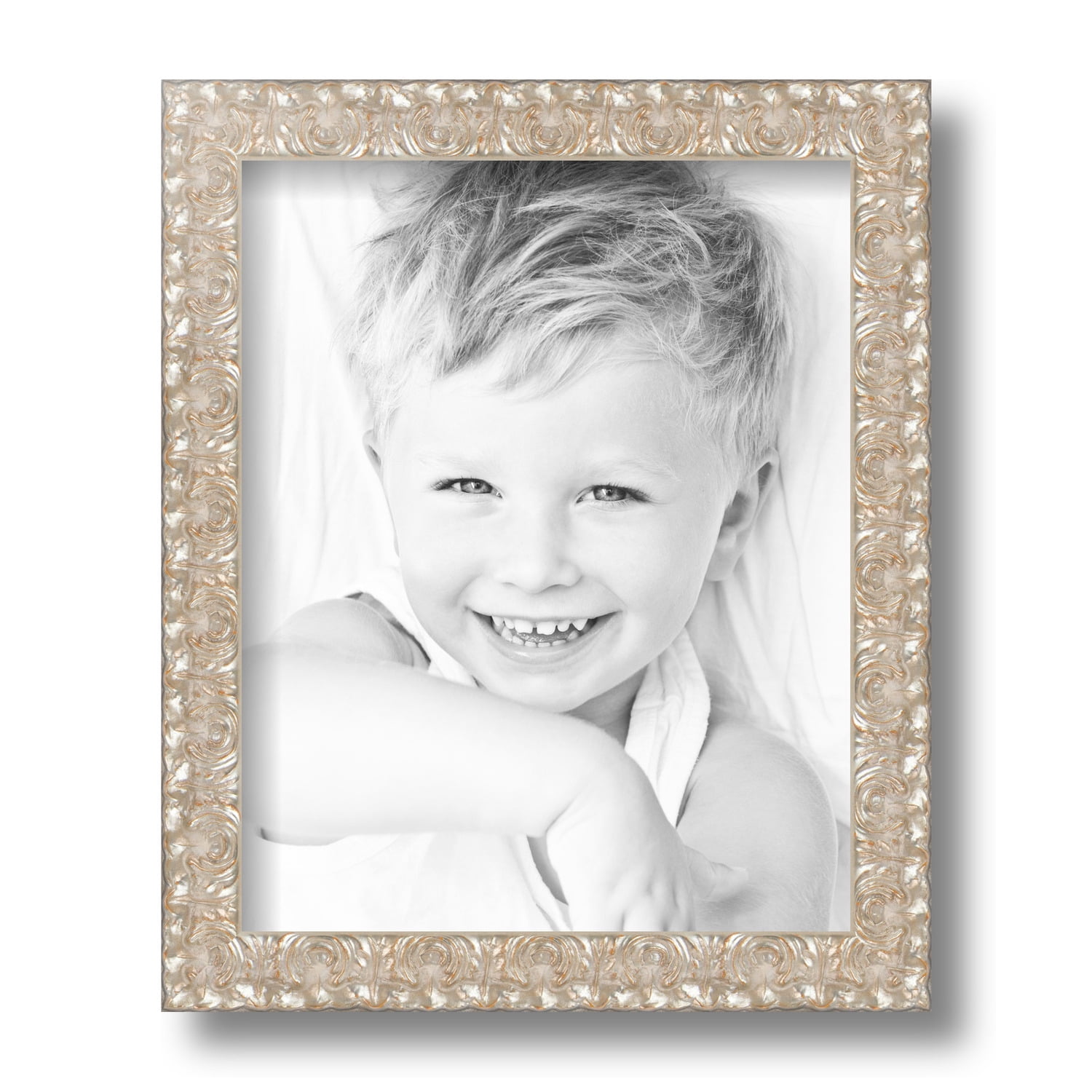 ArtToFrames 8x10 Inch Silver Thin Picture Frame, This Silver Wood