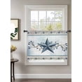 thumbnail image 2 of Sheer Curtains 54 Inch Length, Country Star Blue Semi Sheer Curtains Light Filtering Window Treatment, Farmhouse Vintage Branches Wooden Privacy Voile Drapes for Living Room Bedroom 52x54 Inch, 2 of 7