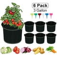 thumbnail image 4 of Bolsas de cultivo de vegetales, bolsas de cultivo no tejidas con asas, bolsas de cultivo de vegetales de jardín (paquete de 6 de 3 galones),11 Feliz Sencillez, 4 of 5