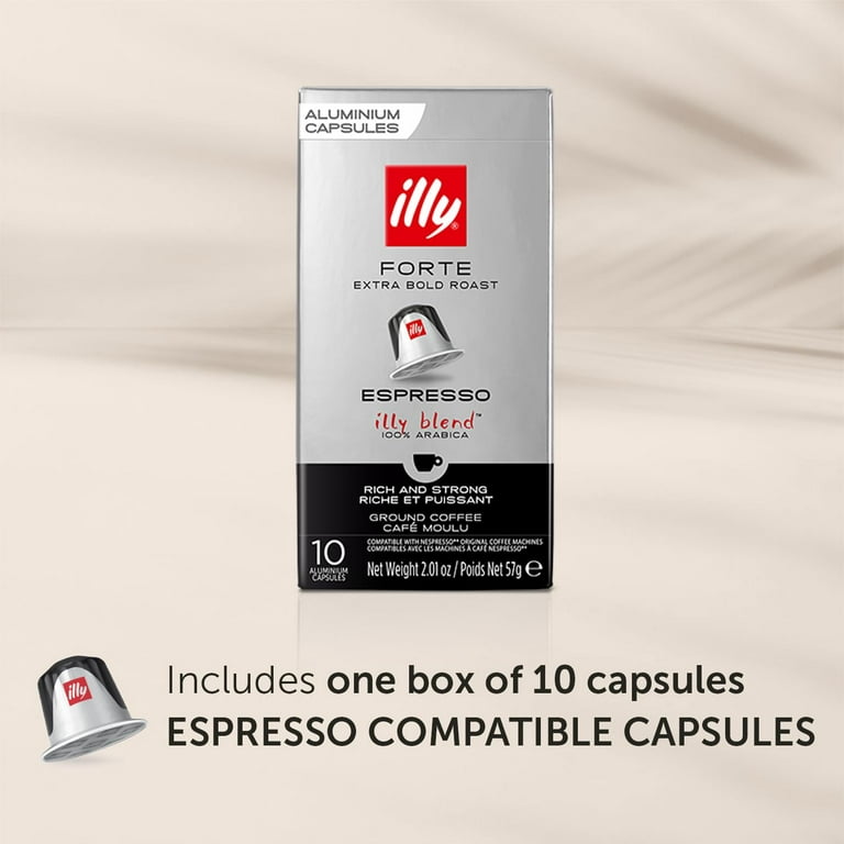 Illy Espresso Single Serve Coffee Compatible Capsules, 100% Arabica Bean  Signature Italian Blend, Forte Extra Dark Roast, 10 Count (Pack of 1) Forte  Dark Roast 10 Count (Pack of 1) 