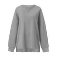 thumbnail image 5 of Lenpel Oversized Sweatshirts for Women Casual Loose Crewneck Long Sleeve Side Split Pullover Tunic Sweater Tops Fall Winter Outfits(Gray,Small), 5 of 6
