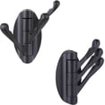 thumbnail image 1 of Towel Hook Matte Black 2 PCS, Metal Swivel Folding Robe Hook, Hand Towel Holder, Heavy Duty Clothes Hanger for Bathroom RV Wall Mount, 1 of 4