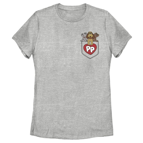 Women's Pound Puppies Puppy Pocket  Graphic Tee Athletic Heather Large