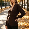 thumbnail image 5 of LUVDA Women's Knit Long Sleeve Cardigan V Neck Button Front Casual Fall Winter, 5 of 6