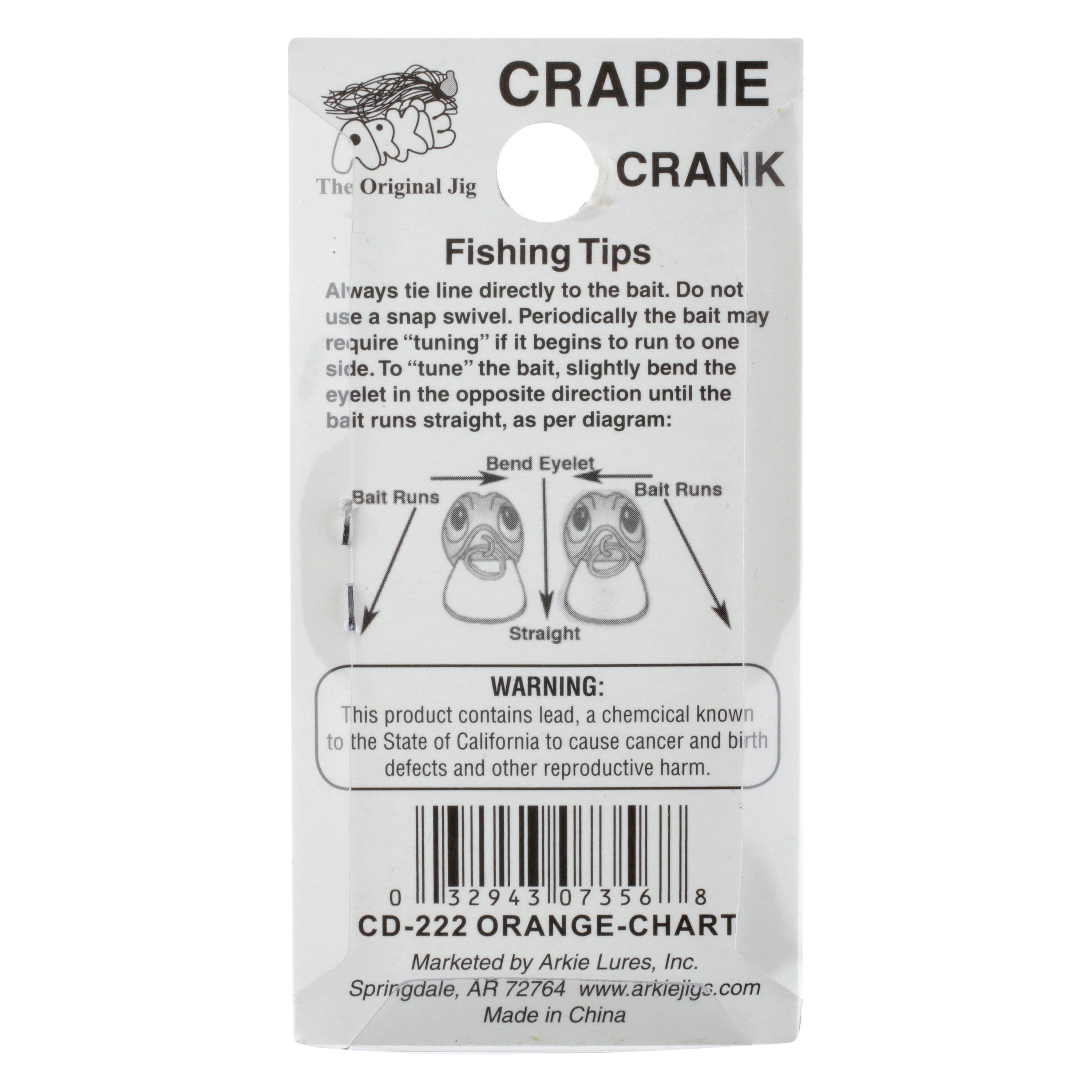 Arkie 220 Series Crappie CrankBait, Orange & Chartreuse, CD-22