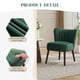 thumbnail image 2 of Silla de salón moderna sin brazos, tapizada en terciopelo verde, estilo mid-century, patas de madera ajustables, asiento acolchado, adecuada para dormitorio, cocina y oficina. Color: Verde., 2 of 7