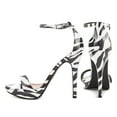 thumbnail image 3 of YDN Women Sexy Single Strap Open Toe Stiletto High Heel Sandals Ankle Strap Platform Pumps Dress Shoes Size 8.5 Zebra, 3 of 4