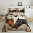 thumbnail image 2 of Manfei Rustic Horse Queen Comforter Set,Farm Animal Bedding Sets,Country Farmhouse Lodge Bedding Comforter Set For Boys Kids,Super Cozy Room Decor,3-Piece, 2 of 8