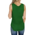 thumbnail image 2 of Summer Casual V-neck Shirt Sleeveless Solid Button Tank Top, 2 of 2