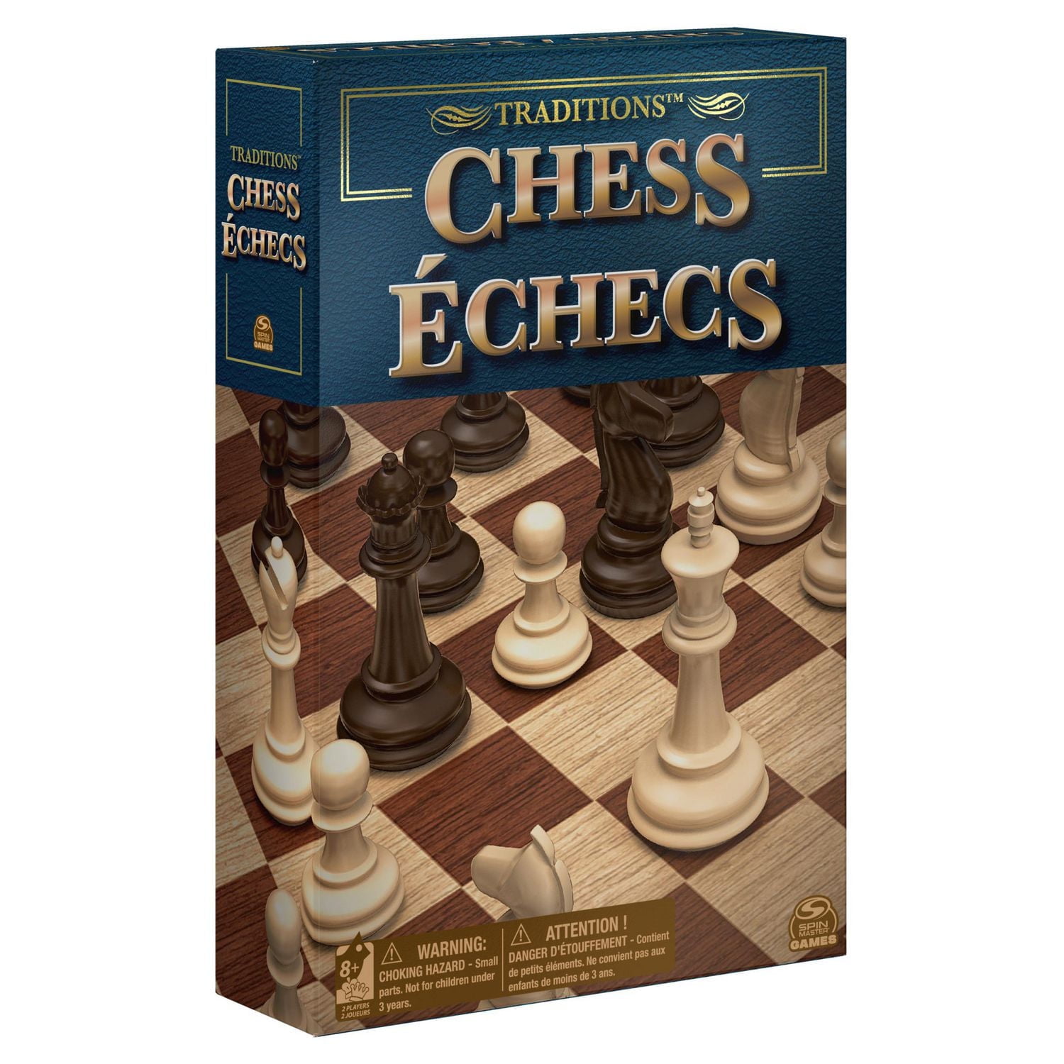 Traditions, Chess Set with Folding Chess Board and Chess Pieces 2-Player Strategy Board Game, for Adults and Kids Ages 8 and up