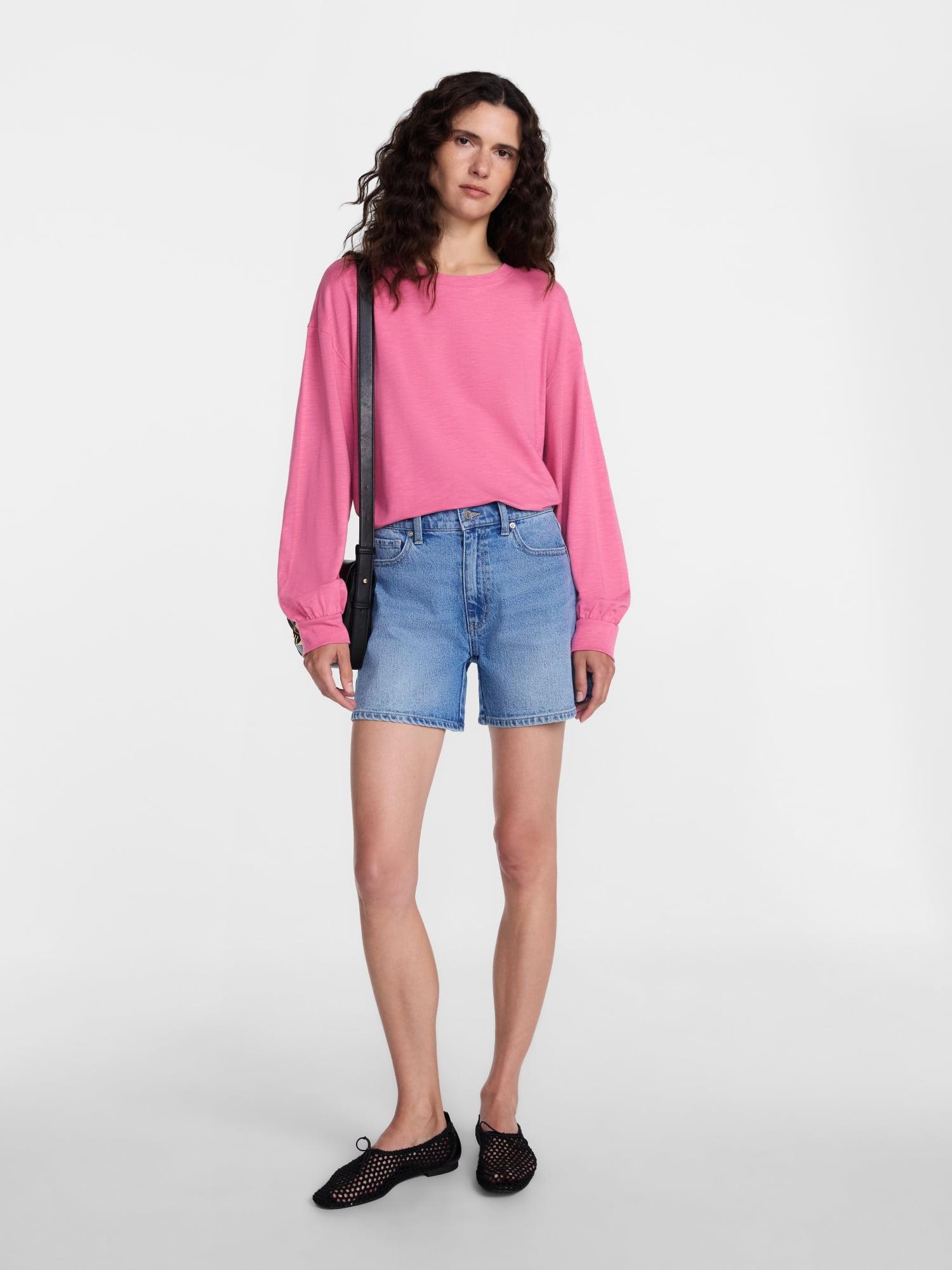 Scenario Women's Oversized Tee with Long Sleeves, Sizes XS-XXXL