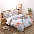 thumbnail image 3 of Watercolor Flower Queen Size Comforter Set, Retro Red Yellow Floral Garden Soft Bedding for All Seasons, 4 Pcs Bed Set with 1Comforter (90"x92") ,1 Sheet(94"x116"), 2 Pillowcases (19"x29"), 3 of 7