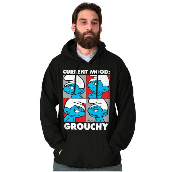 The Smurfs Current Mood Grouchy Hoodie Sweatshirt Women Men Brisco Brands S