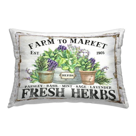 Stupell Industries Farmhouse Fresh Hervs Decorative Printed Throw Pillow Design by Creatif Belle.