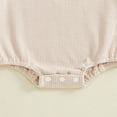 thumbnail image 7 of Hessimy Newborn Baby Boy Summer Outfit Bow Smocked Bubble Romper Doll Collar Plaid Bodysuit Fly Sleeve Jumpsuit Clothes,Trendy(Beige,3-6 Months), 7 of 7