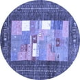 thumbnail image 1 of Ahgly Company Machine Washable Indoor Round Abstract Blue Contemporary Area Rugs, 5' Round, 1 of 4