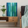 thumbnail image 5 of Abstract Blue Green Stripes Canvas Print Wall Art for Living Room Office Dining Room Hallway, 5 of 8