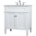 thumbnail image 4 of Pemberly Row Contemporary 30" Single Marble Top Bathroom Vanity in White, 4 of 16