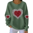 thumbnail image 2 of Zorckvet Womens Sweatshirts Crewneck Casual Pullover Shirts Heart Print Crewneck Long Sleeve Valentines Tops for Women Fashion, 2 of 4